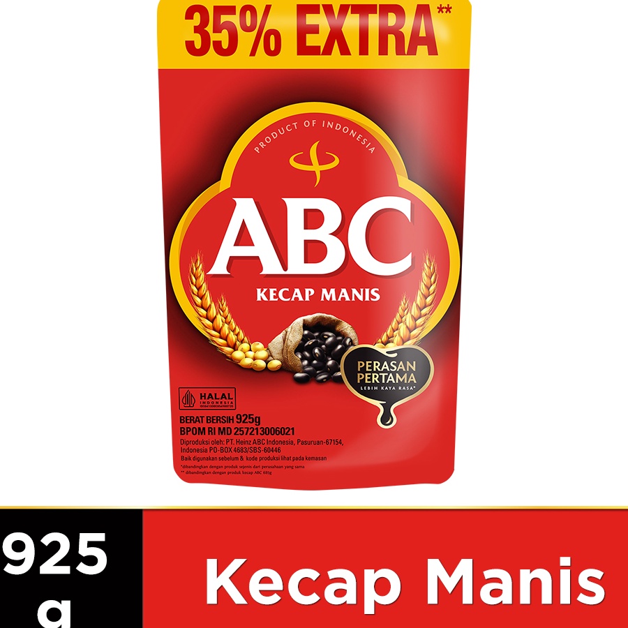 

Grosir ABC Kecap Manis 925 gr (700ML + 225ML/ 35%)