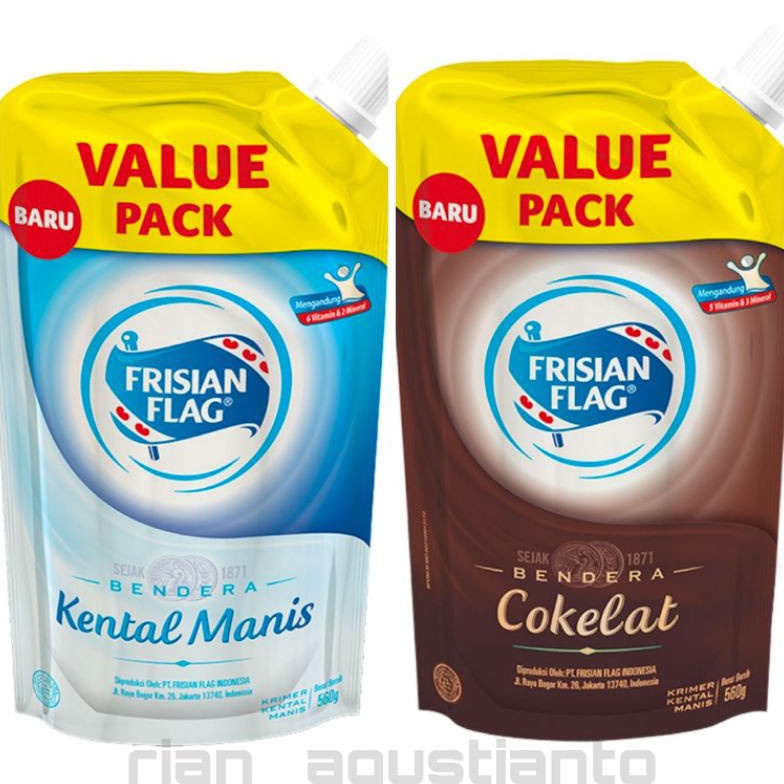

QA84 Frisian Flag Pouch Susu Kental Manis 545/280 gram vd9tz