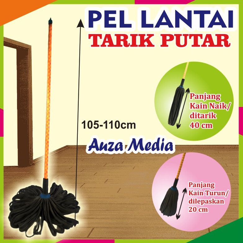 LU71 Alat Pel Lantai Tanpa Peras Tangan | Pel Lantai Putar | Pel Putar | Pel Pelintir | Kain Pel Oto