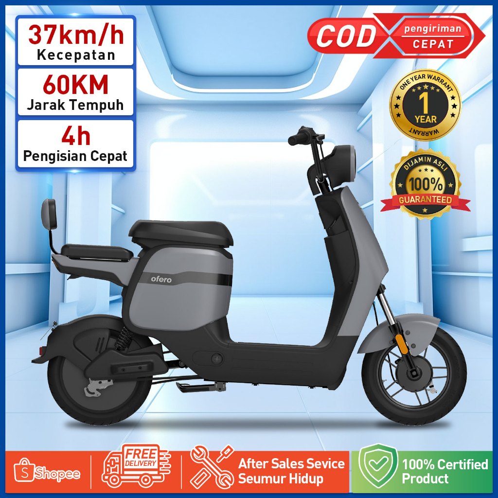 ✅OFERO MAGICAL Sepeda listrik Dewasa/ Sepeda Motor Listrik/motor berkecepatan tinggi 48V12ah berdaya
