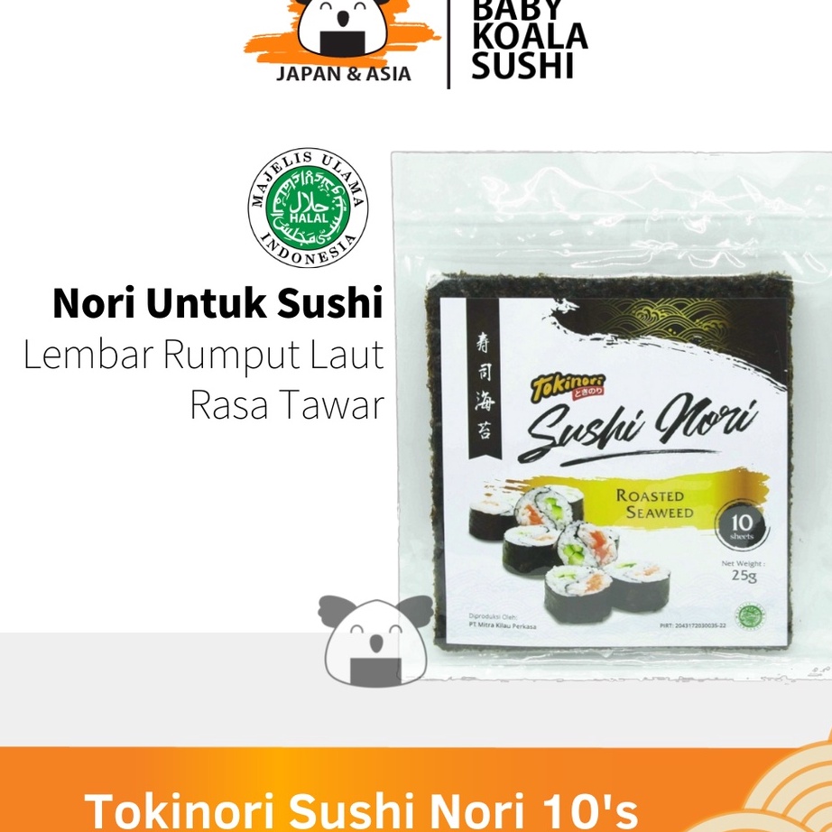 

Model Baru TOKINORI Sushi Nori 10 S Halal │ Yakinori Lokal for Sushi Kimbab/ Gimbab │ Lembar Rumput Laut