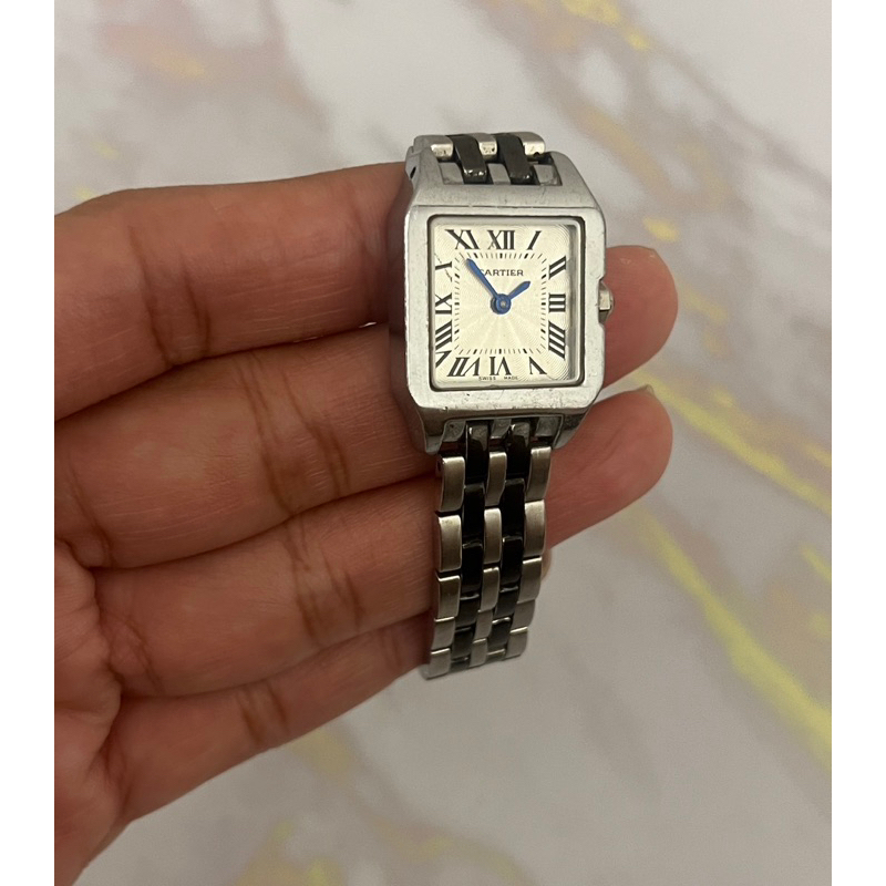 Cartier Santos 100 1904-2004 Quartz Roman Dial Stainless Steel Ladies watch (jam tangan wanita)