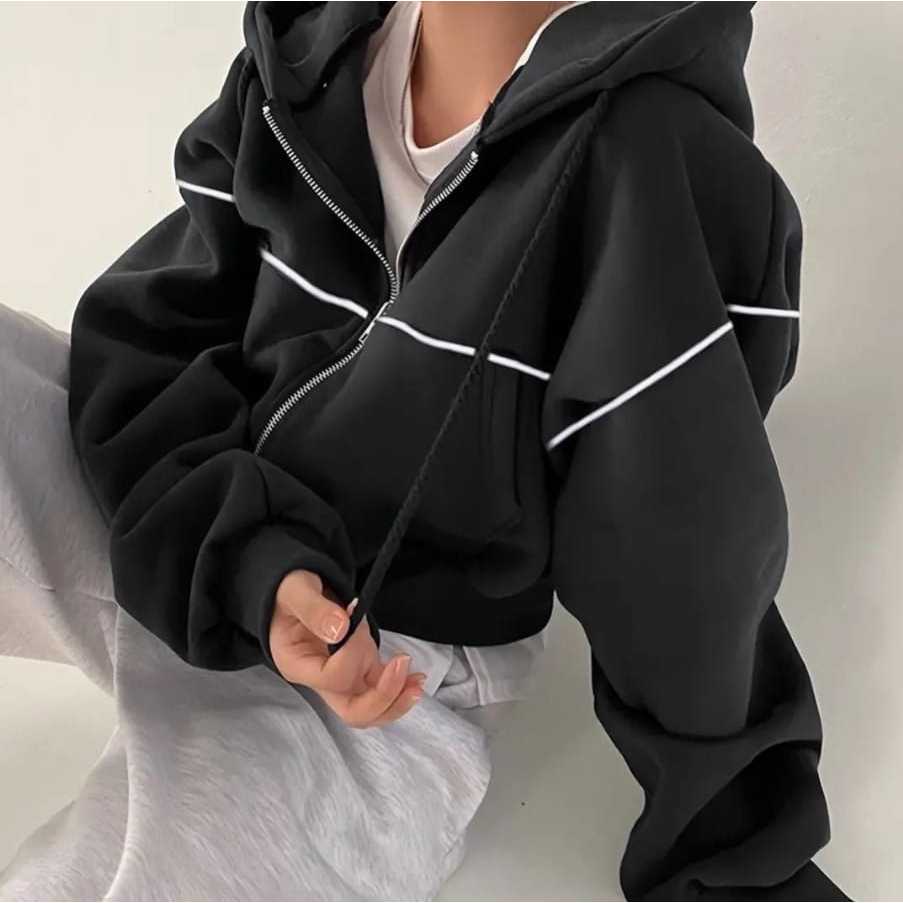 BestPromo Lily Croope Hoodie Jaket Wanita - Jaket Crope Wanita - Jaket Hoodie