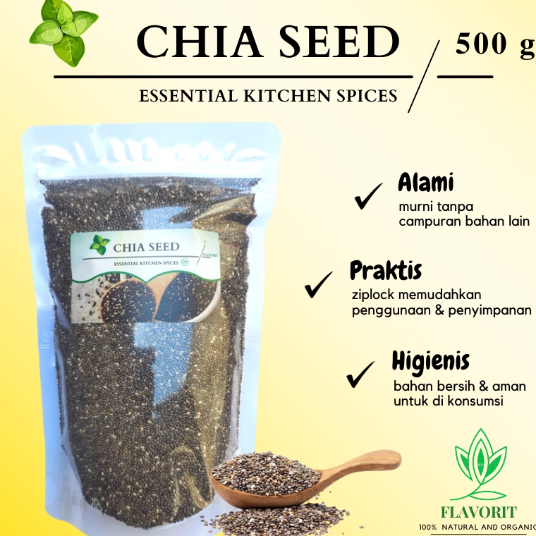 

Ju44l Chia Seed 500gr Biji Chia Seeds Organik Premium Black Chia Seed Untuk Diet Original Natural [40]