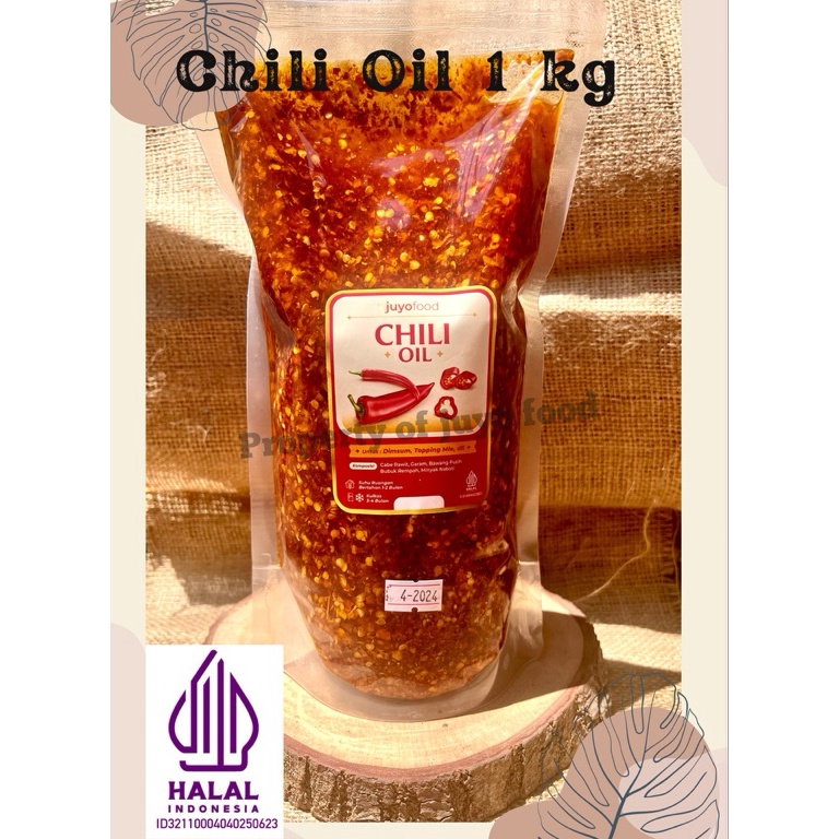 

[♛C76<] HALAL MUI MINYAK CABAI 1 KG CHILI OIL EKONOMIS jumbo utk dimsum ramen lamien mie bakso baso aci nasgor nasi dll [170]