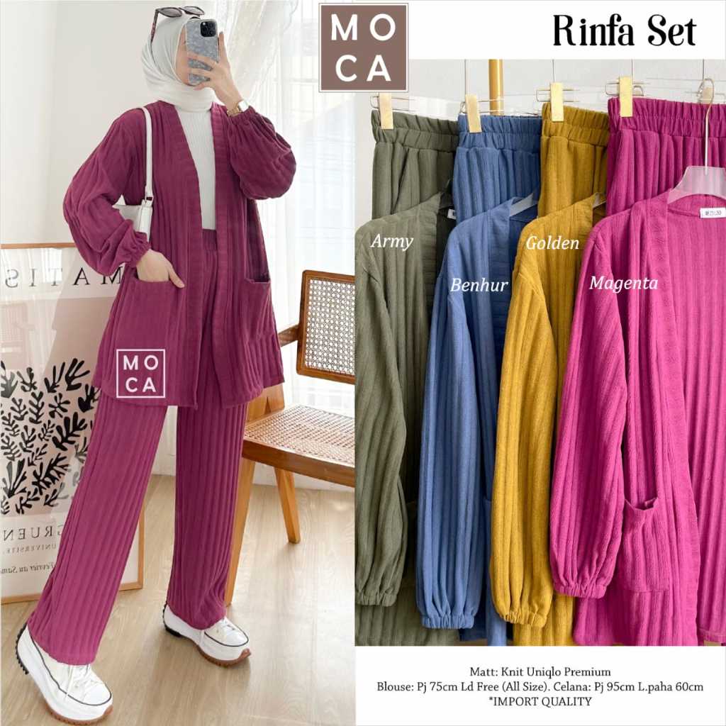 Moca Ciera Eloa Rinfa Lisun Rolin Moine One Set Kaos Bahan Knitt Uniqlo Premium