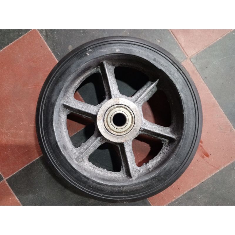 roda gledekan karet mati roda troli 10 inch