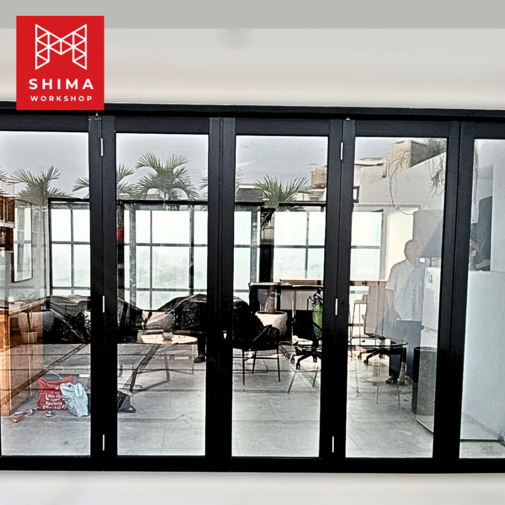 Pintu lipat aluminium/pintu sliding/kusen jendela aluminium