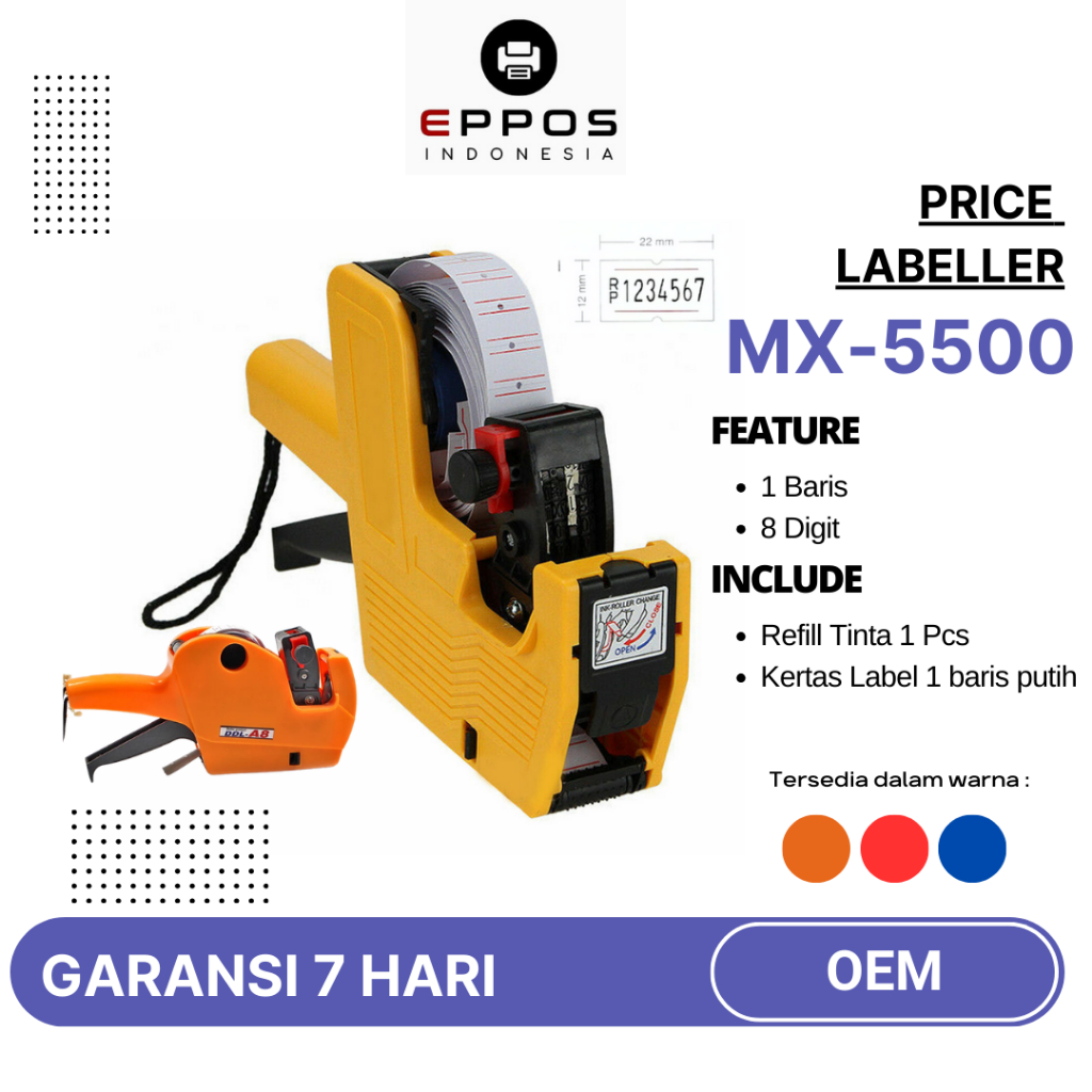 

Price Labeller MX-5500 / ALAT CETAK LABEL HARGA [KUNING]