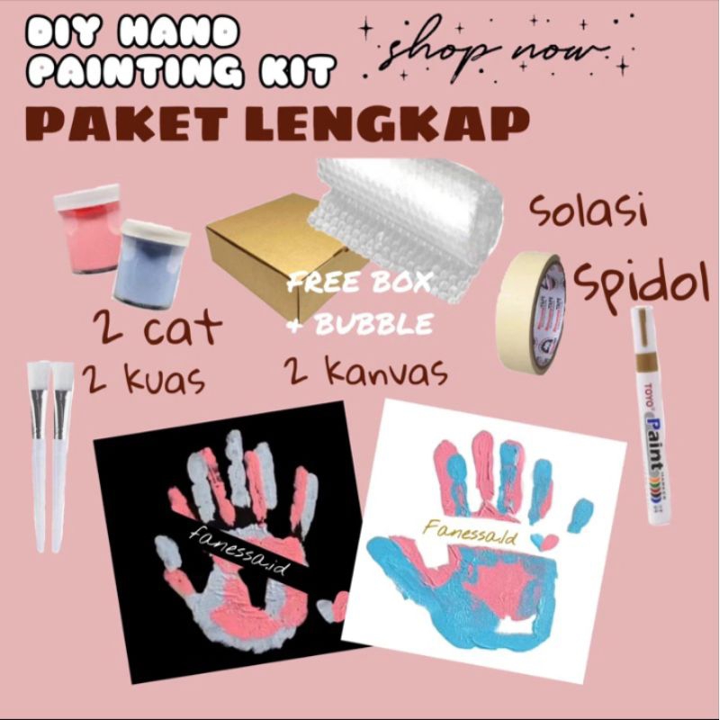 

(freebox)Perangkat Lukis Tangan DIY | Set Kanvas Couple | Kanvas cap tangan