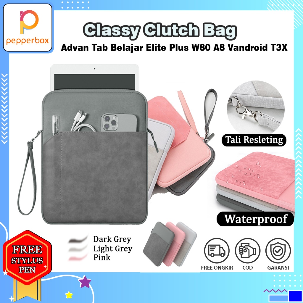 Advan Tab Belajar Elite Plus W80 A8 8004 Vandroid T3X 8 Inch 2022 Soft Sleeve Pouch Korean Style Clu