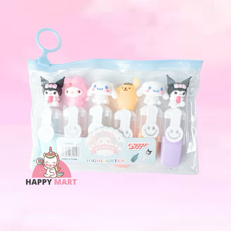 stabilo pouch isi 6  motif sanrio cinnamoroll / kuromi / melody