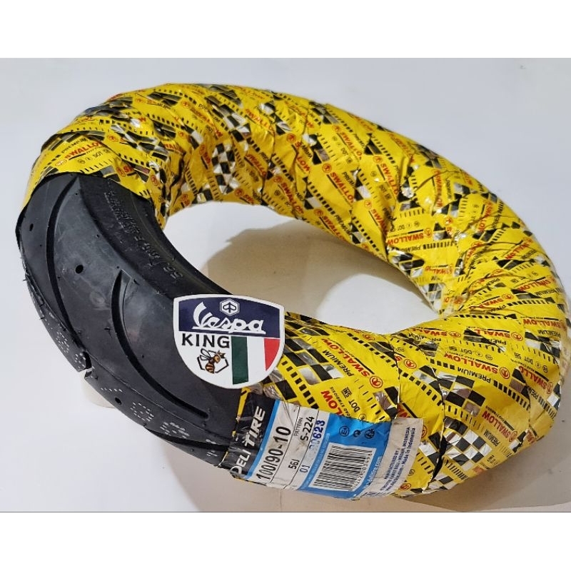 ban luar vespa tubeless Swallow Delitire S-224 ukuran 100 / 90 - 10 ban ring 10 tubeless racing vesp