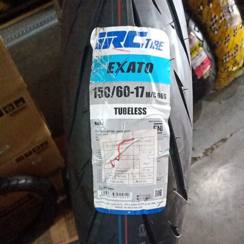 150/60-17 Exato NR 88 Ban Luar Motor Tubeless Merek IRC