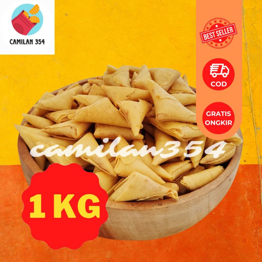 

[KILOAN] Samosa Kering Isi Abon Ayam Pedas Manis - 1000gr / Sambosa Segitiga Mini Renyah