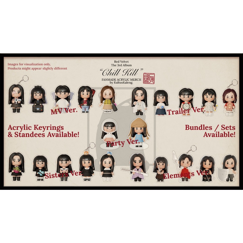 [PRE-ORDER] KULTUSKALENG Red Velvet CHILL KILL Keyring & Set