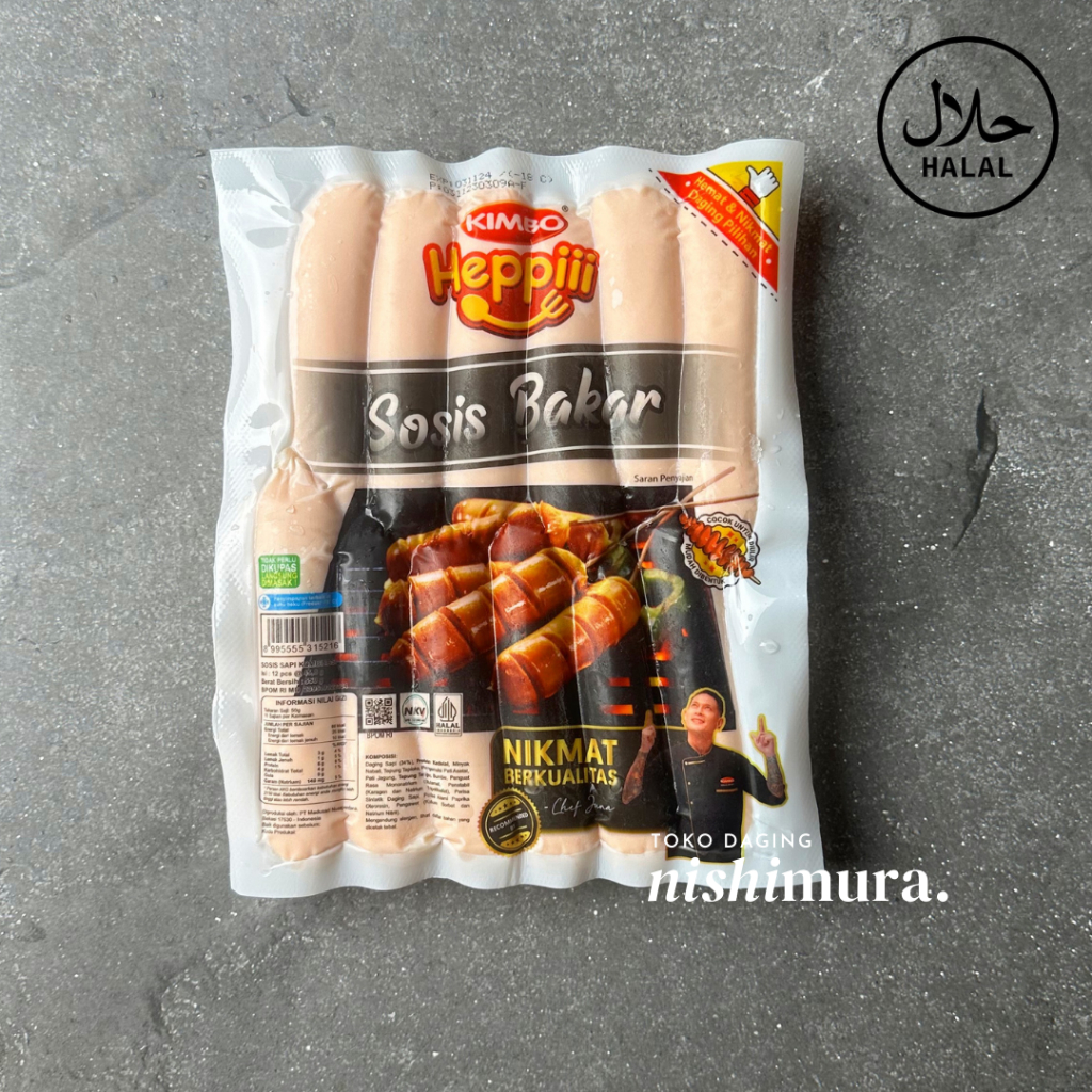

Sosis Kimbo Bakar Original Happii Isi 12 Tanpa Kupas - Beef Sausage Halal