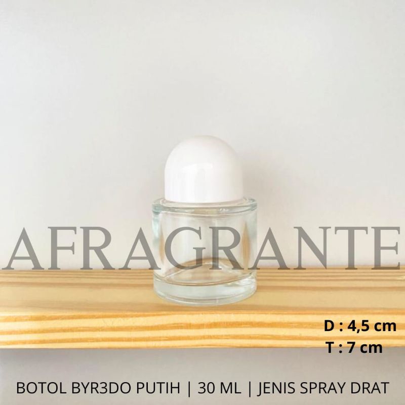 botol parfum byr3do putih 30 ml drat- botol parfum isi ulang 30 ml- botol parfum bulat 30 ml- botol 