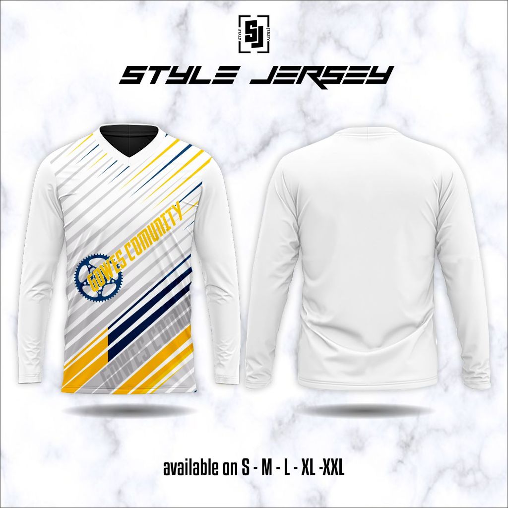 Baju Jersey Sepeda Gowes Putih 24 Kaos Gowes Dryfit Lengan Panjang Pakaian Olahraga Kekinian