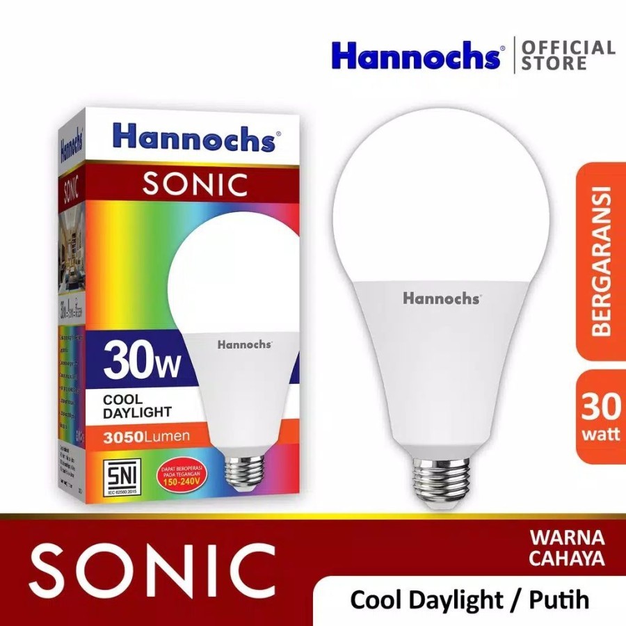 Hannochs Sonic Lampu Bohlam LED 30 Watt Cahaya Putih/Kuning CDL