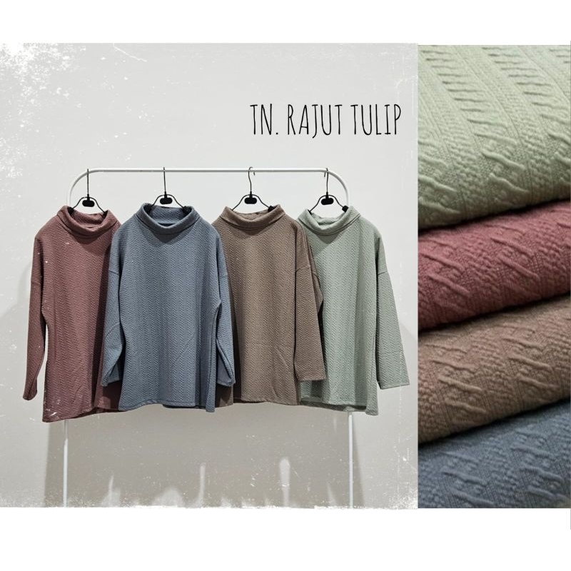 Kaos Rajut/ Kaos Wanita/Kaos Iwata TN Rajut / Kaos Rajut Turtleneck Premium