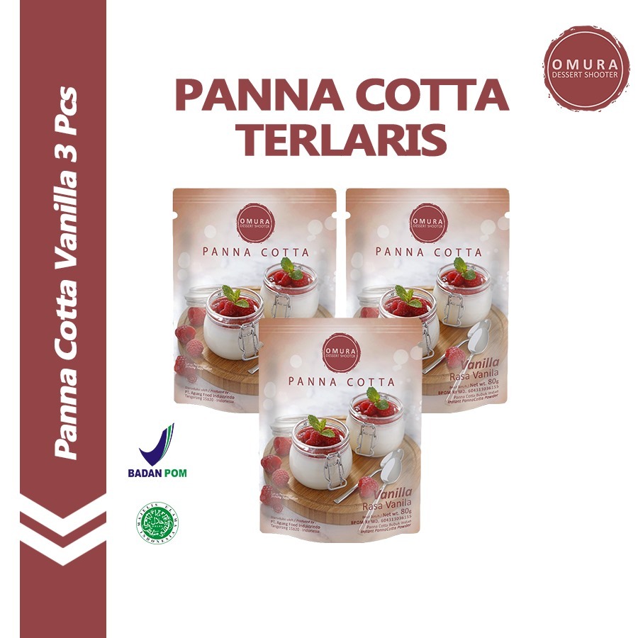 

[BUNDLE 3 PCS] Omura Dessert Shooter Bubuk Panna Cotta Pudding Italia Rasa Vanilla