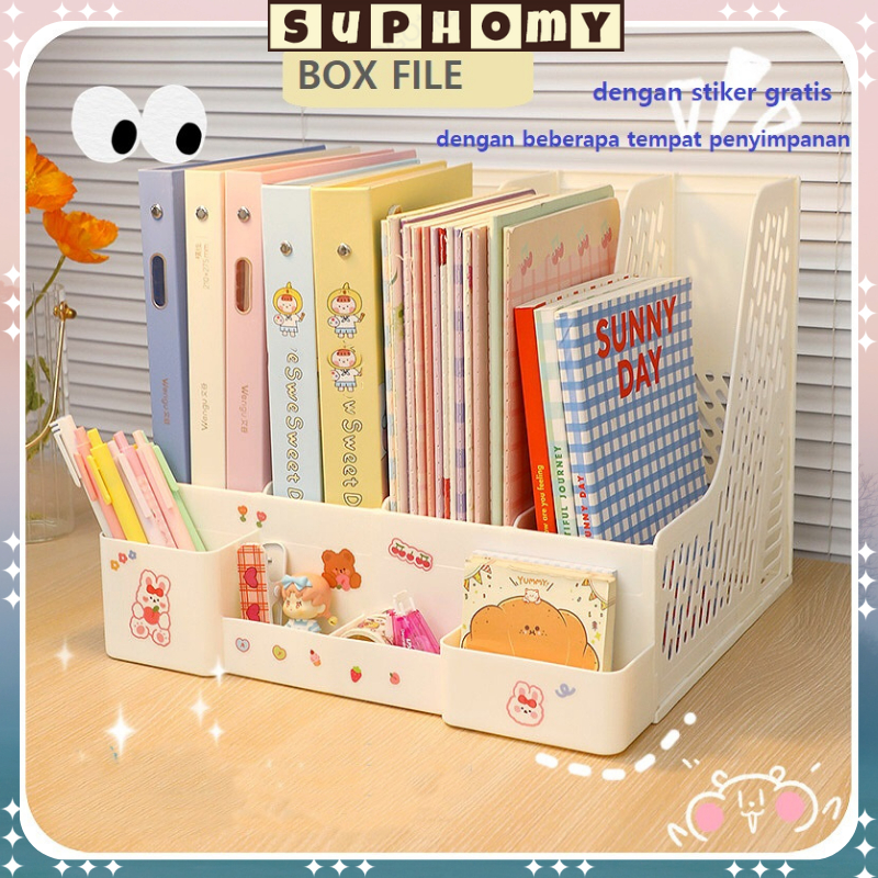 Rak Buku Rak Penyimpanan desktop organizer file organizer Box File Rak pena tempat buku
