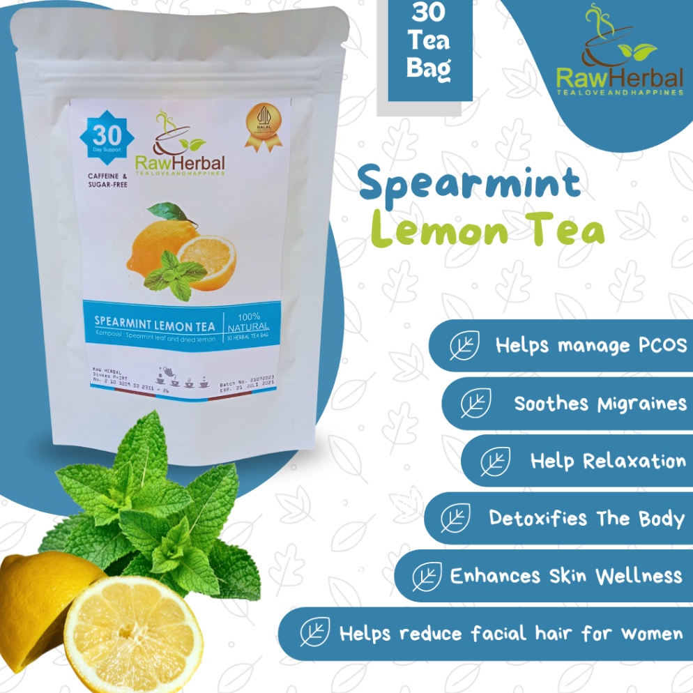 

CA0VK Spearmint Lemon Tea : Spearmint Leaf With Lemon Tea - 30 Tea Bag ftvmh