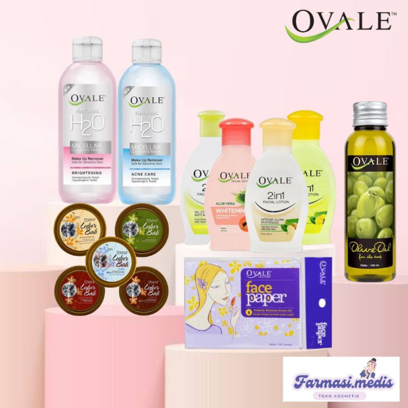 (COD)OVALE 2IN1 FACIAL LOTION TONER | 60 ML100ML 200ML || OVALE H20 MICELLAR WATERI