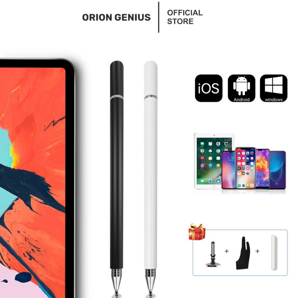 Orion Genius Stylus Pen Universal 2 in 1 Capacitive Touch Screen Pencil Drawing for iPad Windows Samsung Android