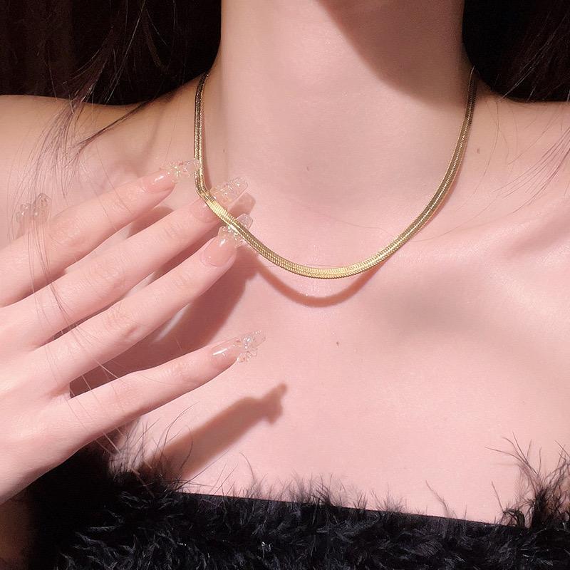 PROMO TITANIUM - Kalung Titanium Anti karat Pria Dan wanita - Rantai Gepeng Import Korea style - kal