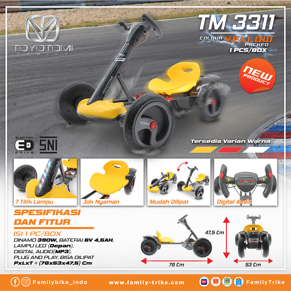 Mobil Accu Anak Family Toyotomi Tm-3311