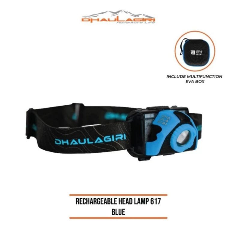 Headlamp Senter Kepala Rechargeable Usb Waterproof Dhaulagiri 617 Camping Hiking  Mancing Outdoor