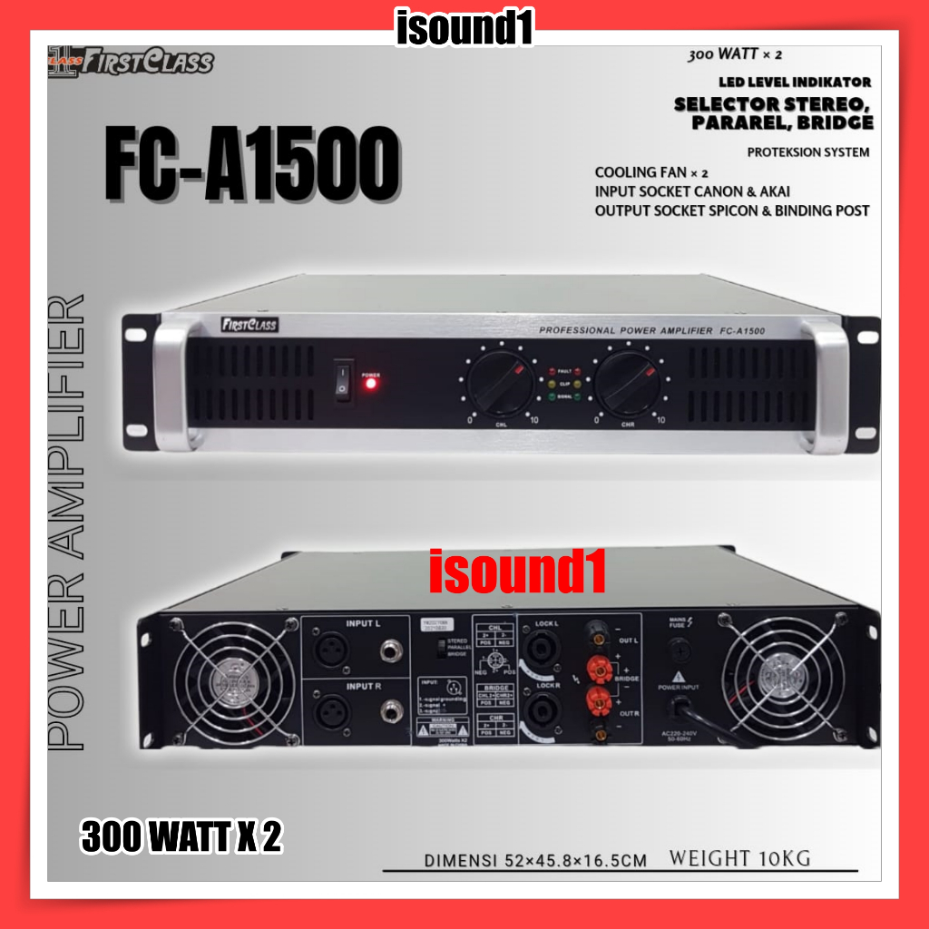 POWER AMPLIFIER FIRSTCLASS FC A1500 FC-A1500