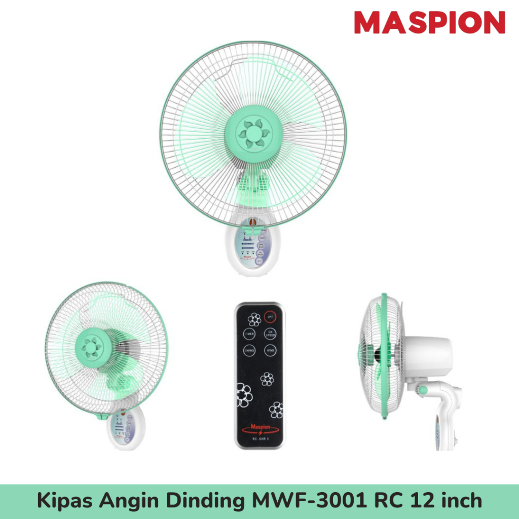 Kipas Angin MASPION MWF - 3001RC Wall fan Remote / Kipas Angin Dinding