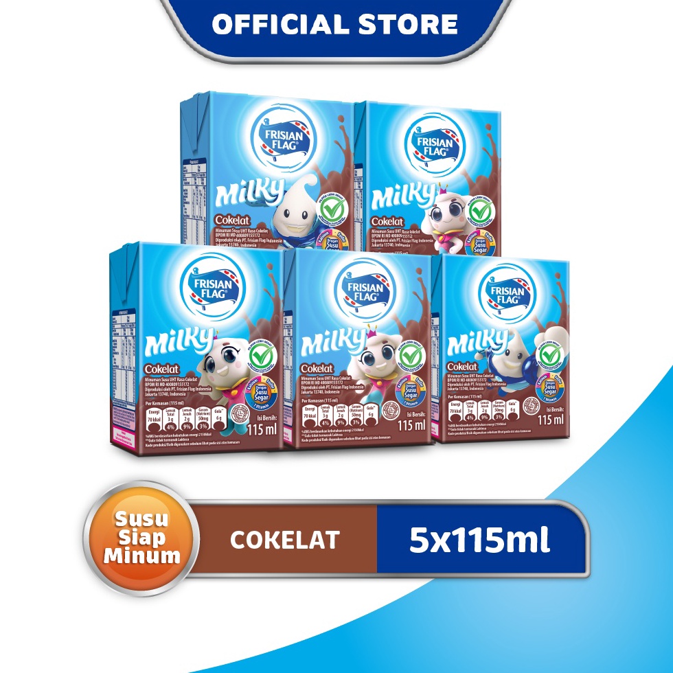 

47 Frisian Flag Susu UHT Cokelat 115 mL x 5 Harga ⌒-⌒
