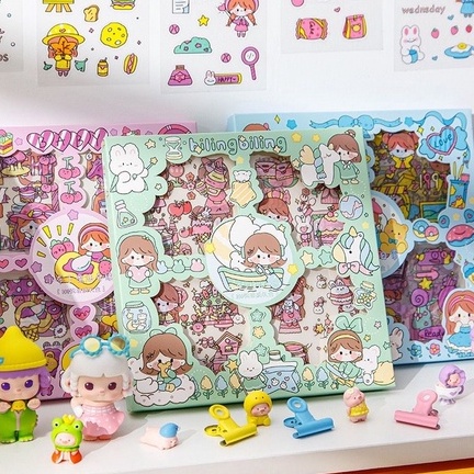 

59 NG 100 Lembar Stiker Motif Kartun Korea Lucu Anti Air Dekorasi Handbook Scrapbook DIY Terbaru (⌒