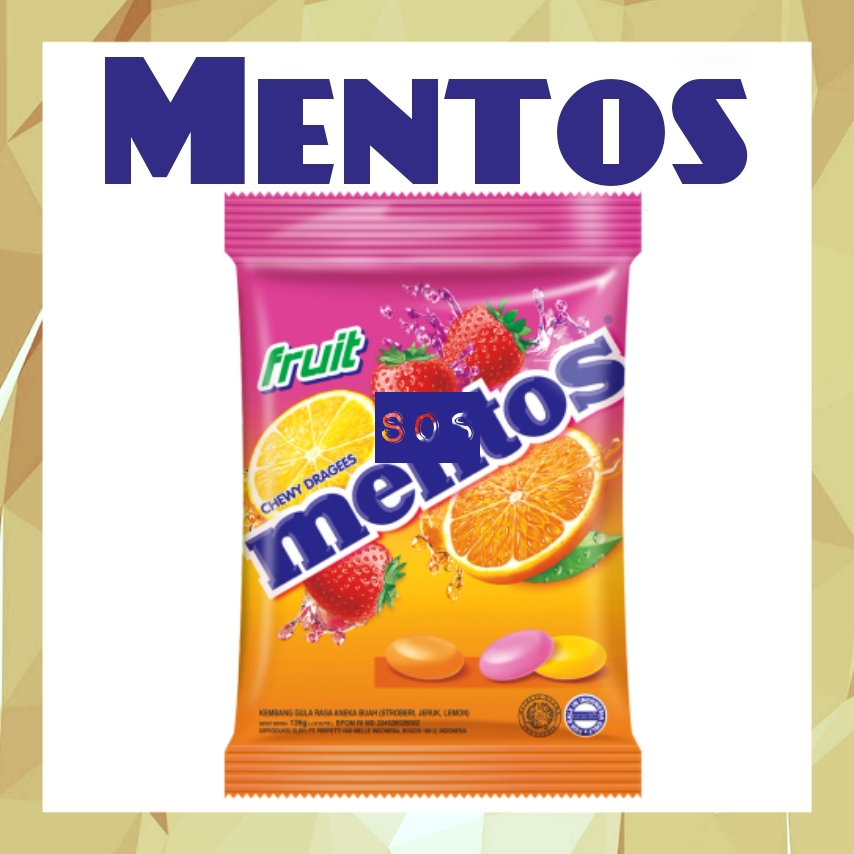 

《OS3》 Permen Mentos rasa Buah isi 50 pcs - Chewy Fruit