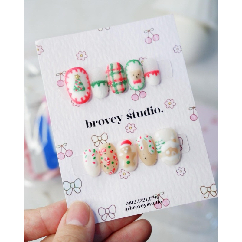 Fake nail / custom kuku palsu / press on nails christmas / kuku palsu natal
