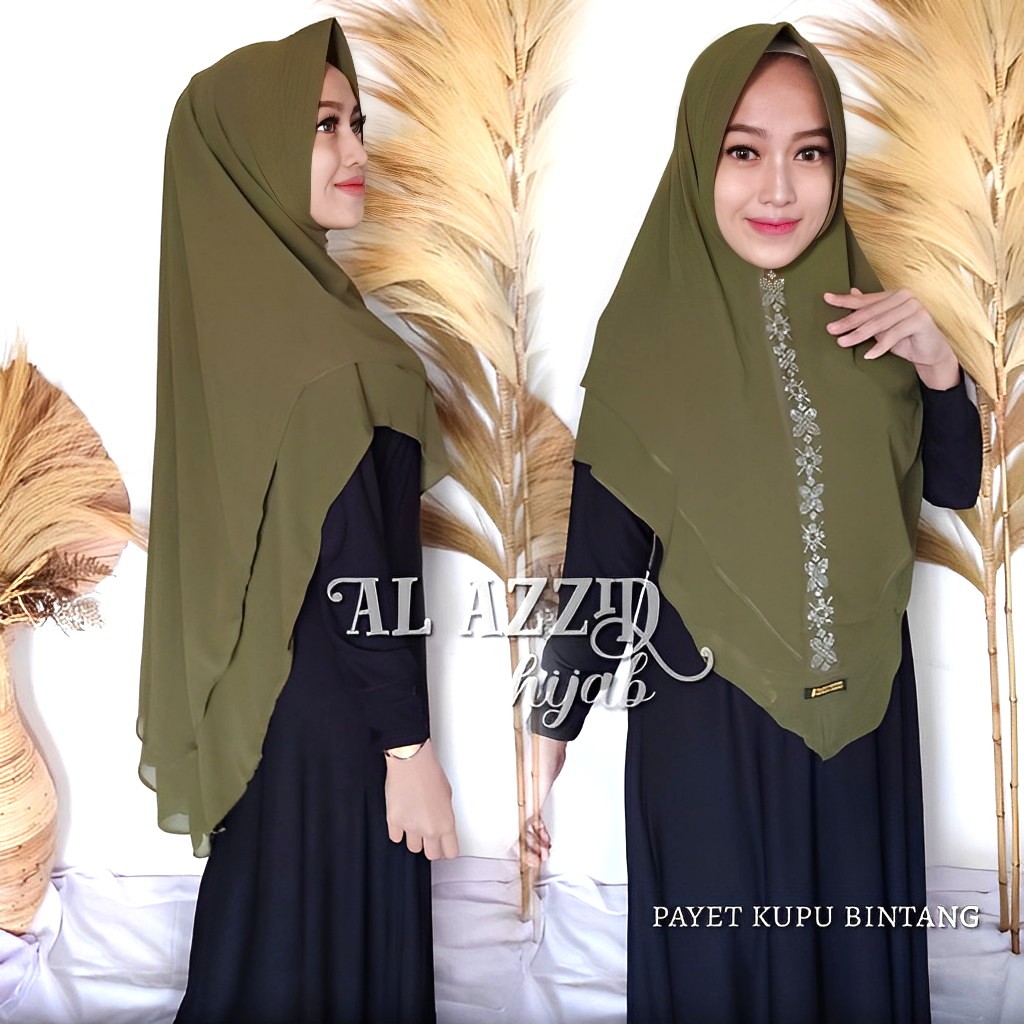 Hijab 2 Layer Kerudung Payet Mutiara Hijab Payet Double Layer Khimar Syari Hijab Ceruty Jumbo Bisa C