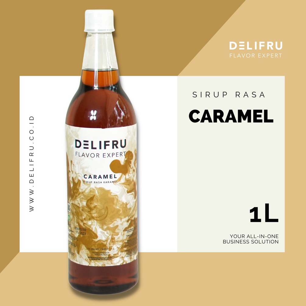 

[☾R84(] Caramel Syrup Delifru 1 Liter - Sirup Karamel Premium Paradise