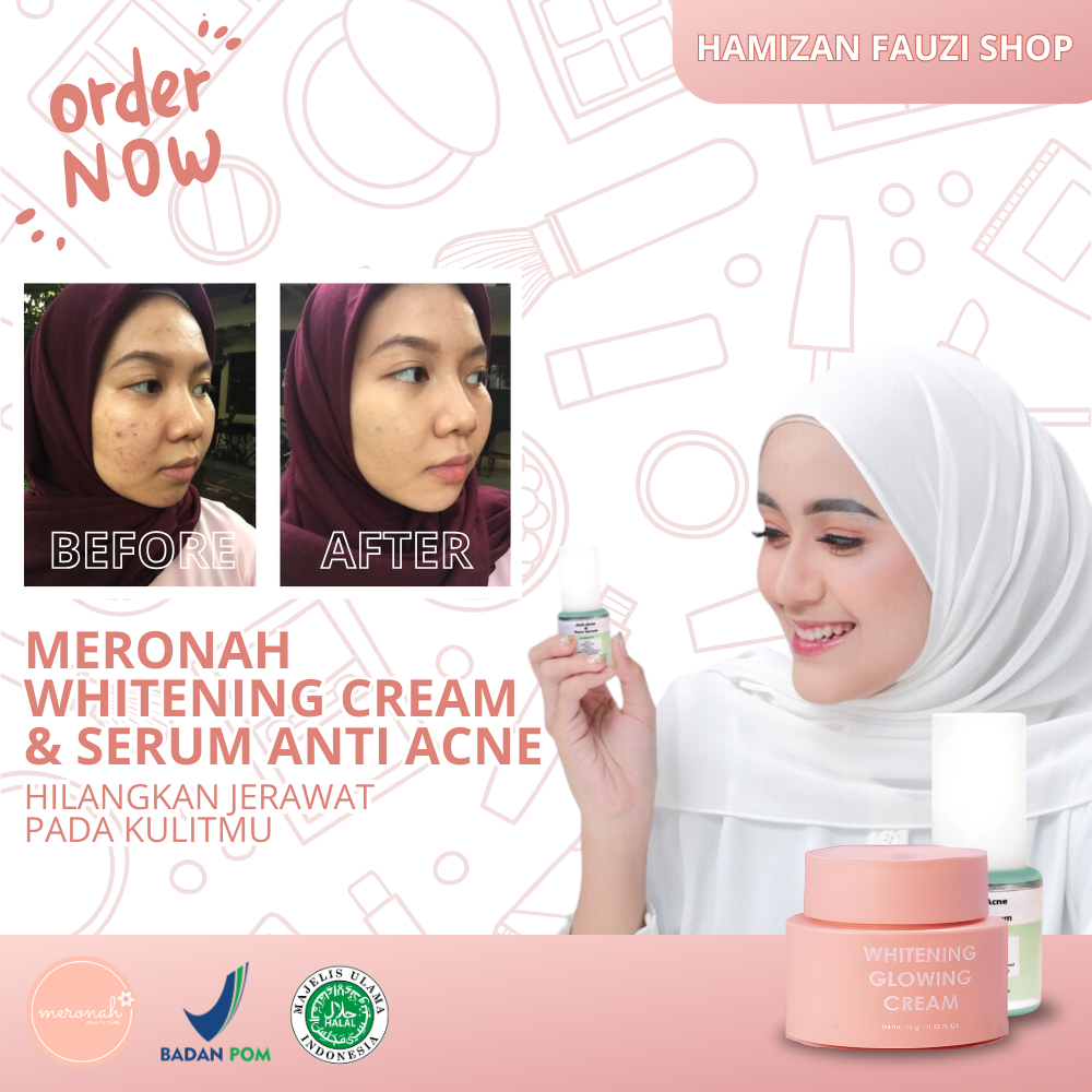 PAKET CREAM MERONAH & SERUM ANTI ACNE MERONAH 