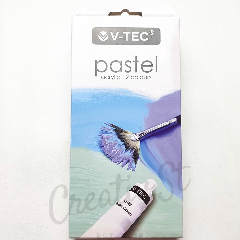

Beli Sekarang, Rasakan Keuntungannya! V-tec VTEC Cat Acrylic 12 Warna PASTEL Cat Akrilik Vtec Set Paint ㄿ