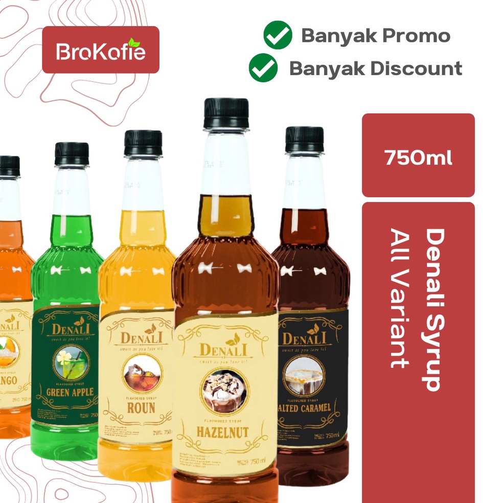 

T3rupd4te Denali Syrup All Varian 750ml - Sirup Denali Hazelnut, Caramel, Vanila, Lychee, Rum, Pandan, Blue Citrus, Mojito Mint, Green , ed Caramel, Buterscotch, Cranberry, Strawberry. [166]