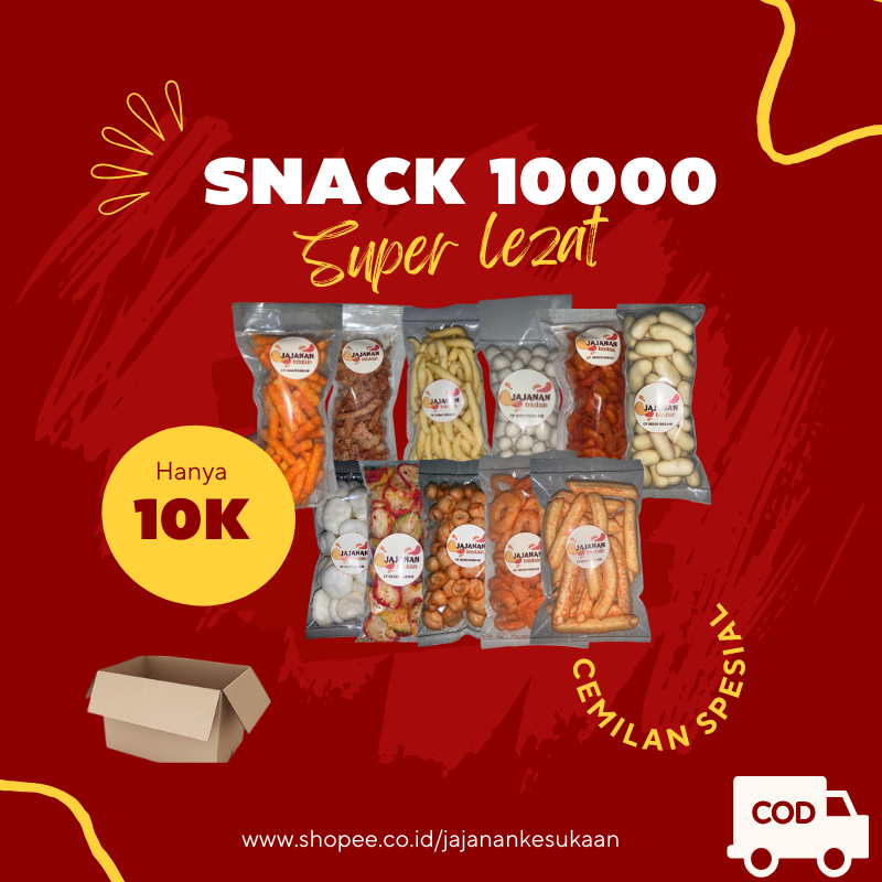 

Jajanan Kesukaan - Serba 10000 Snack Snacks Makanan Ringan Cemilan Murah Camilan Kiloan Grosir Pedas Manis Gurih