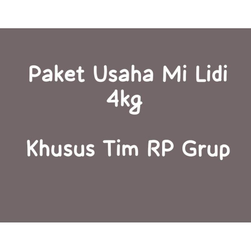 

Paket Usaha Mi Lidi 4kg