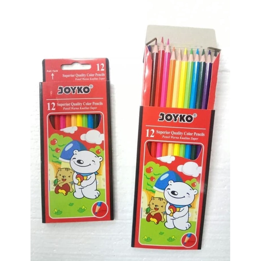 

D864 Pensil Warna Joyko 12 Superior Quality Color Pencils (CP-12PB) Terkini