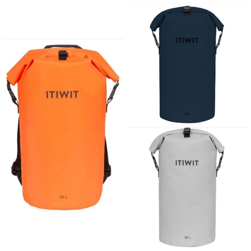 Dry Bag 30L Kedap air ITIWIT - Orange/Black/Green
