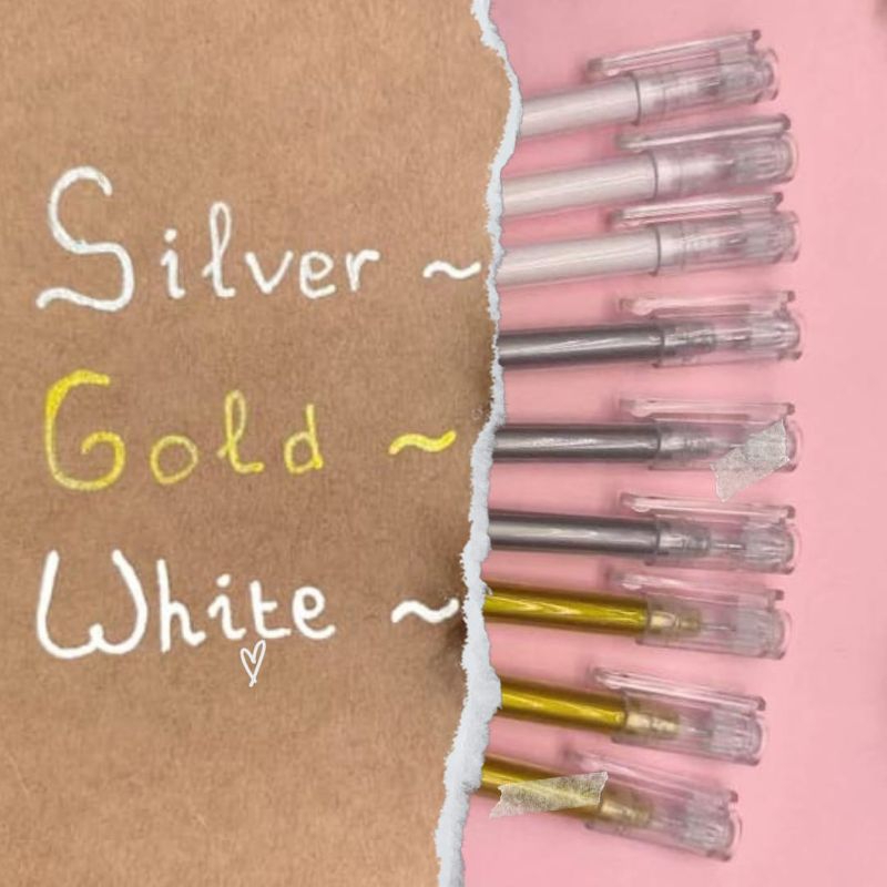

Pulpen Pena Pen Warna / Tinta Putih / Emas / Perak / Colour Gel Pen White / Gold / Silver