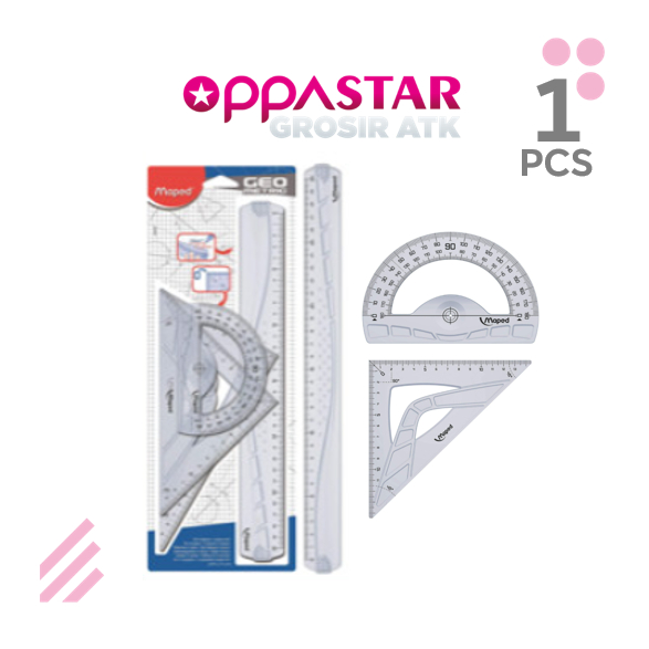 

Penggaris Segitiga Busur Geometri Teknik Maped Set 4 30 cm